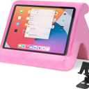 Universal Multi-Angle Tablet Stand Holder-Soft Pad Stand with black phone holder for Lap,Knee,Sofa and Bed,Compatible with iPad Pro 9.7,10.5,12.9 Air Mini 4 3,Kindle,Galaxy Tab,E-Reader (Pink)