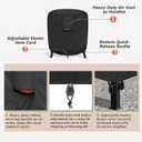 Porch Shield Fire Pit Cover Waterproof Outdoor 600D Round Firepit Cover for Ikuby Globe Fire Ball - 36" D x 34" H, Black
