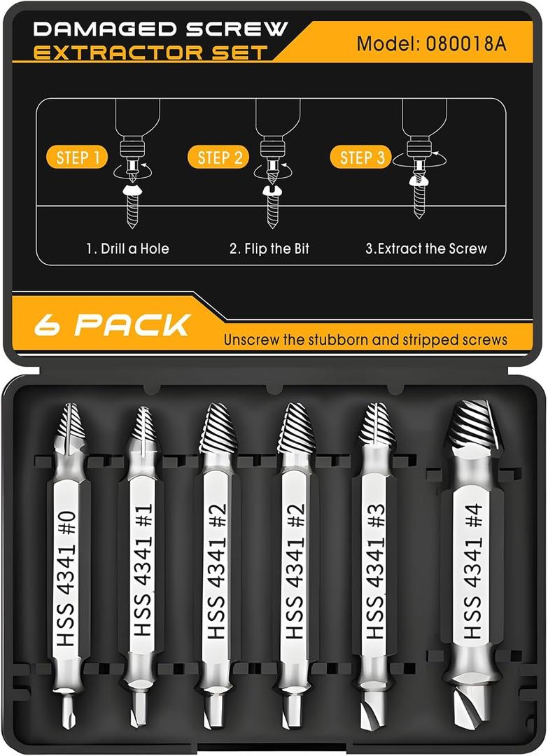 Father's Day Gifts from Daughter Wife Son,Damaged Screw Extractor Set Gift for Men,Stripped Screws Nuts & Bolts Drill Bit Tools for Broken or Stubborn Screws Removal,Stocking Stuffers for Him