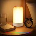 Small Touch Night Table Lamp for Bedroom Bedside Nightstand, Small Spaces Plug in Desk Light for Nursery/Ambient/Kids/Living Room