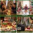 Shindel 45PCS Mini Sisal Trees with Snow, Mini Sisal Snow Frost Bottle Brush Trees Multicolor for Christmas Village Sets Diorama Tree Models Table Decoration