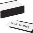 Realth C Channel Magnetic Label Holders 30 Pack 3'' x 5'' with Paper Inserts and Clear Plastic Protectors, Magnetic Data Card Holders File Cabinet Labels for Metal Racks and Shelves