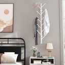 KADIGANG Modern Wall Mount Coat Rack, 39 Inch White Iron Coat Hanger Rack