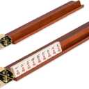 Yellow Mountain Imports Wooden Mahjong Racks, 18 Inches - Set of 4 Mahogany Color Racks - Includes Brass Ends for Attaching Pushers and Stacking Scoring Coins (Racks Only Set)