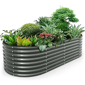 Anleolife Galvanized Raised Garden Bed
