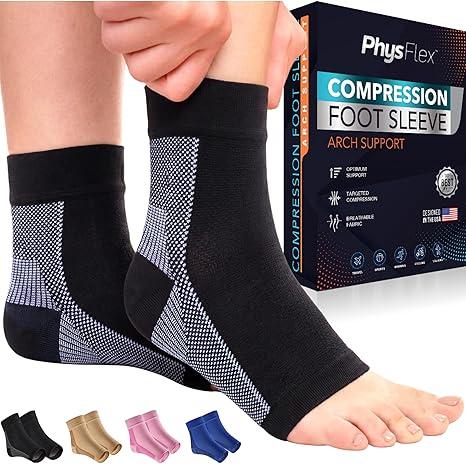 PhysFlex Compression foot sleeve Arch support, XL