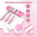 24 Sets Portable Travel Utensils Set with Case Bulk Reusable Stainless Steel Silverware Travel Cutlery Lunch Tableware Portable Spoon Knife Forks Dinnerware Cutlery for Adults Camping