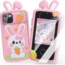Luyiilo Kids Smart Phone Toys for Girls,Easter Gift for Kids Toys for 3-9 Girls Mini Smart Phone Toys with 2.8" Touchscreen 16 Learning Games Dual Camera Music Player, 8G SD Card