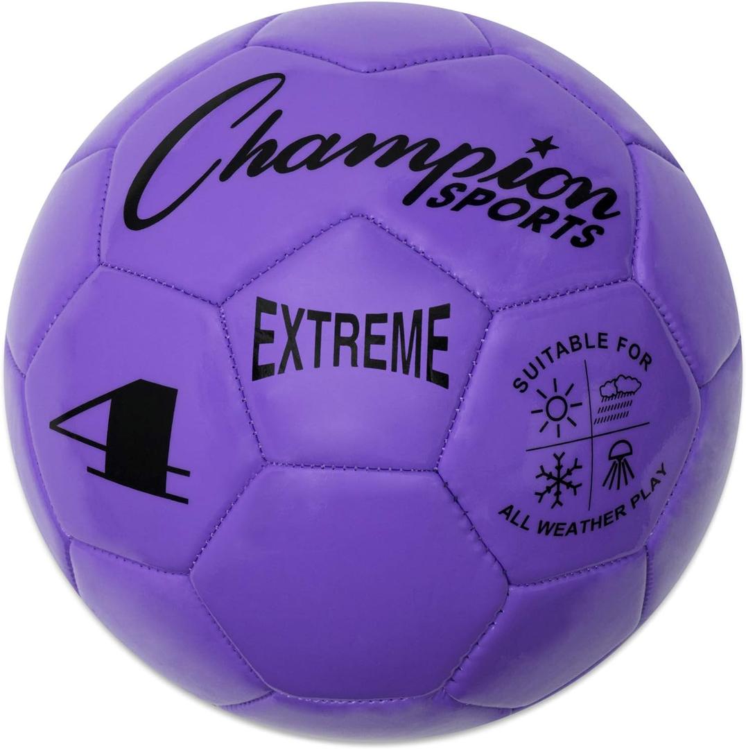 Champion Sports Extreme Series Soccer Ball Sizes 3, 4, 5, Soft Touch, All Weather, High Air Retention, Youth & Adult League Balls for Training, Games, Outdoor & Indoor Play