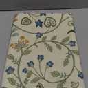 bilin gaier Linen White and Green Tablecloth, Wrinkle Resistant French Vintage Tablecloth with Floral, Decor Square Table Cloth for Thanksgiving, Dining Room, Home, 55" × 55"