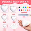 Seenelling 56 Pcs Valentine's Day Foam Hearts for Adults Polystyrene Foam Balls Crafts Painting Kit Paint Your Own Hearts Shape Crafts Gifts DIY Unpainted Paintable Statues for Wedding Wedding Decor