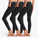 3 Pack Girls' Leggings with Pockets, Ankle Length Athletic Yoga Pants for Kids Clothes, S-M