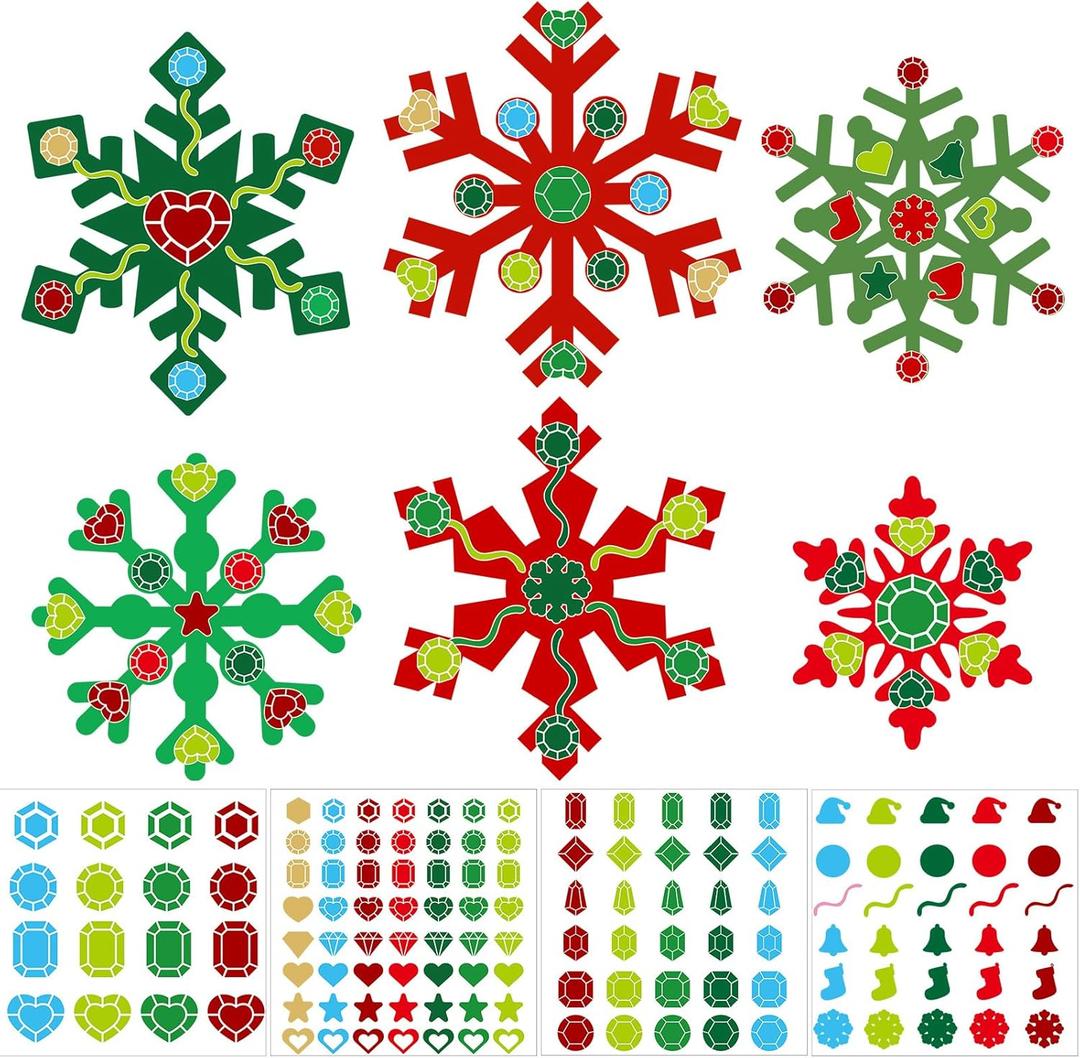 Zonon 24 Pieces Holiday Snowflake Craft Kit Winter DIY Hanging Craft Ornaments Snowflake Kit for Christmas Tree Home Activity Decorations(Blue, White)