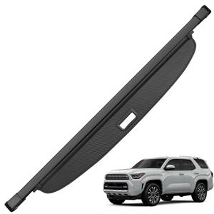 Trunk Cargo Cover for Toyota 4Runner 2025 2026, with Carbon Fiber Texture Ends, Anti - Peeping Retractable Security Shade for Privacy, 4Runner Accessories