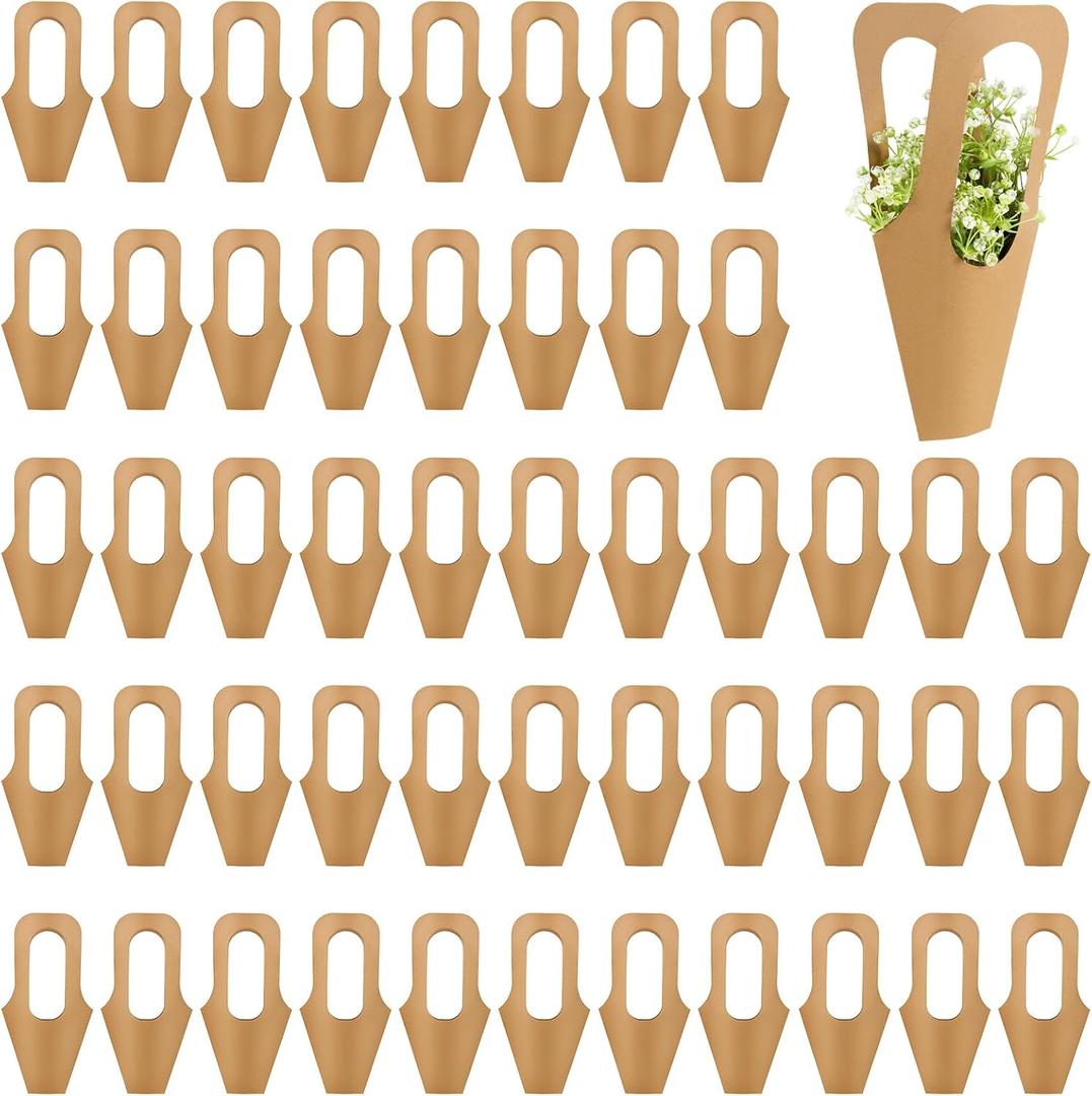 SynHHergyx 50 Pcs Paper Flowers Gift Bags Flower Wrapping Paper Bouquet Hanging Bouquet Flower Papers Bags for Home Decoration Bridal Shower Wedding Birthday