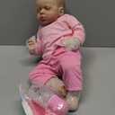 Pinky Reborn Baby Dolls Girl 20 Inch Soft Weighted Body Realistic Newborn Baby Dolls with Pink Clothes and Headwear Cute Lifelike Handmade Silicone Sleeping Doll