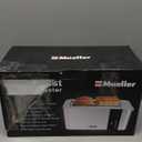 Mueller UltraToast Full Stainless Steel Toaster 4 Slice, Long Extra-Wide Slots for Bagels and Waffles, 6 Browning Levels, LED Display, Cancel/Defrost/Reheat Functions & Removable Tray, Kitchen Gadgets