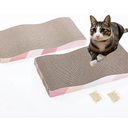 Cat Scratching Board cat Scratcher Cat Scratch Pad Cardboard cat scratchers for Indoor Cats Reversible Large Wide Corrugated with Catnip(2pcs)