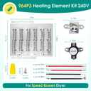 964P3 61927 Dryer Heating Element Kit for Speed Queen Alliance, Replacement Parts 56047 56179 61195 503404 503978 2304695 d510329p 2304695 ADE3SRGS173TW01 ADE3LRGS171TW01 ADE30RGS171TW01 etc.