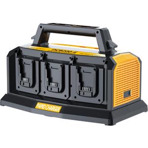 Choerinton 6-Port Fast Battery Charger for DeWalt 20V Battery, Replacement for DCB104 DCB107 DCB115,Compatible with 20V Max 60V DCB200 DCB203 DCB204DCB205 DCB206 DCB606 DCB609 (Charger Only)