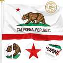 XIFAN Premium California State Flag 4x6 - Embroidered Heavy Duty 300D Nylon Strongest Longest Lasting - CA Republic Bear Flag Outdoor - Vibrant Print Waterproof