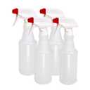 Pinnacle Mercantile Plastic Spray Bottles USA Made 4 Pack 16 oz Leak Proof Empty Refillable Mist/Stream for Cleaning Solutions, Plants, Hair, Bleach, Vinegar, Alcohol Safe