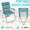 #WEJOY Folding Beach Chair for Adults, Lightweight Beach Chair with Shoulder Straps, High Back Camping Chairs with Hard Armrest, Supports 300lbs for Outdoor Lawn Concert, 25.2 inches x 24.8 inches x 30.3 inches
