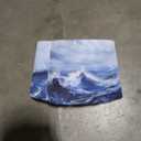 Decorative Lamp Shade Polyester Fibre Printed Drum Shade for Table Lamp & Bedside Lamp, 13 "Top x 13" Bottom x 10 "Height,Includes 2pcs (Sea Waves)