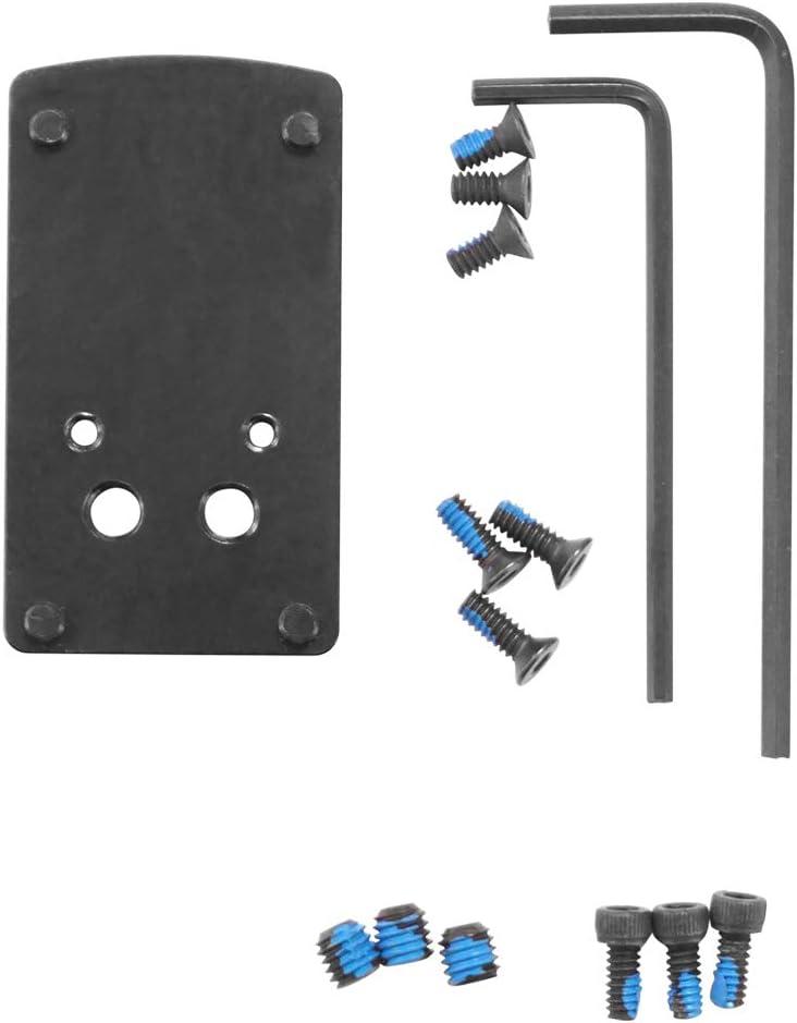 DPP Titanium Rear Sight Dovetail Mount/Mounting Plate/Adapter Compatible with Glock Vortex Venom & Viper, Burris Fastfire, Docter (PVD Black Finish)