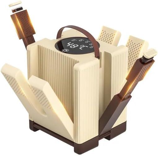 Heapsion 6-Arm Shoe Dryer and Deodorizer, Fast 360 Drying in 15s with Rose Salt Box, Foldable Boot Dryer with Timer for 3 Pairs, Portable for Travel, Home, Gym