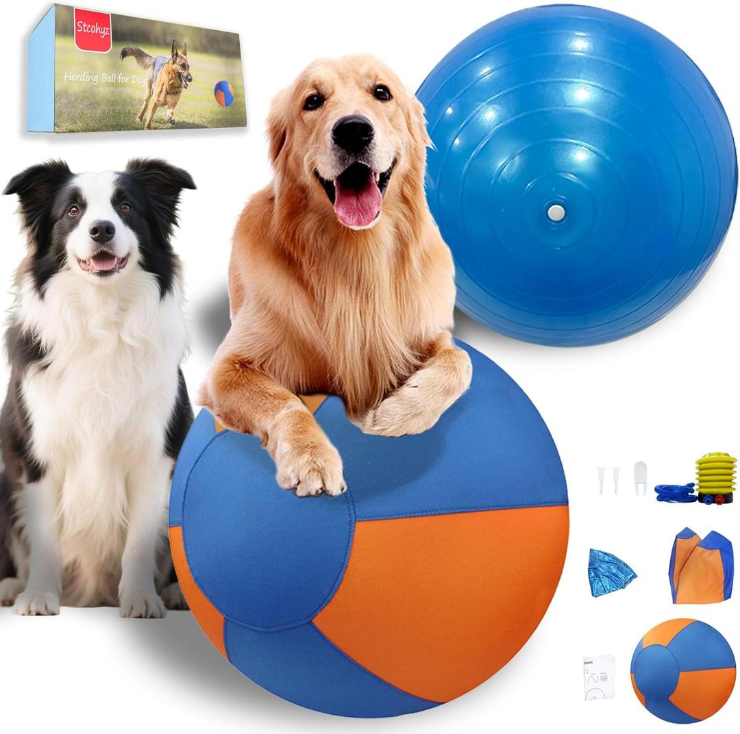 Herding Ball for Dogs, 18'' Durable Waterproof Jolly Ball for Dogs, Dog Training Toy for Medium & Large Breeds, Large Dog Toys for Collie, Australian Shepherd, and All Herding Breeds