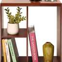 Slim End Table, End Tables with Drink Holders, Narrow Side Table with Storage, Walnut Finish Slim End Tables for Small Spaces Brown 7.75 Inch x 20 Inch x 24 Inch