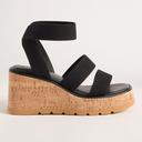SM New York Triple Band Stretch Wedge Sandals 7.5