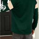 Floerns Men's Color Block Letter Graphic T Shirt Crew Neck Long Sleeve Casual Tee Tops Fall Clothes (Green, M)