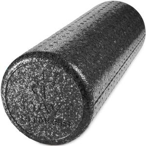 High Density Muscle Foam Rollers by Day 1 Fitness - Sports Massage Rollers for Stretching, Physical Therapy, Deep Tissue, Myofascial Release - Ideal for Exercise and Pain Relief - Solid Black, 18"