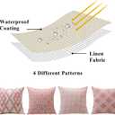 4 x OTOSTAR Set of 4 Waterproof Throw Pillow Covers 20x20 Inch Farmhouse Geometric Square Pillow Cases for Couch Patio Furniture Balcony Garden Outdoor DecorationGeometry40-Pink