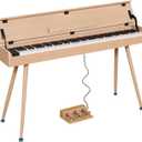 Digital Piano 88 Key Weighted Keyboard,Full-Size Desk Progressive Hammer-Action Electric Piano For Beginners, With Sheet Music Stand, Pedal,Power Adapter, Headphone Mode, Usb-Mid (Maple)