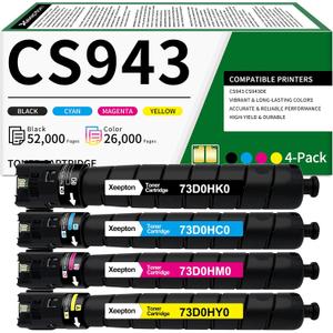 CS943 Toner Cartridge Remanufactured for 73D0HK0 73D0HC0 73D0HM0 73D0HY0