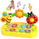 LESSETI Musical Baby Piano Toy - Multifunctional Interactive Insect Piano Keyboard for 6 9 12 18 Month, STEM Educational Learning Toys for Boys Girls Age 3 4 5 6, Birthday Gift for Toddlers 1-3 Year