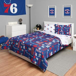 FOCO Philadelphia 76ers NBA Team Color Bed in a Bag Comforter Bedding 5 Piece Set - Twin