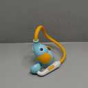 Yookidoo Baby Bath Shower Head  Elephant Water Pump with Trunk Spout Sprayer & Rinser, Dual Knob Flow Control, Bath Time Essential for Newborns, Tub or Sink (Blue & Orange)
