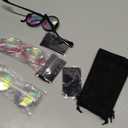 Frienda 3 Pairs Kaleidoscope Rave Glasses Festivals Goggle Rainbow Sunglass Kaleidoscope Sunglass Prism Refraction Glasses
