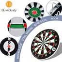 Dart Board Set for Adults, 18 in Board with 6 Steel-Tip Darts, 18" diameter, 0.8" thick