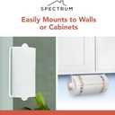 Spectrum Paper Towel Holder for Under Cabinet - Hanging Wall Mount Paper Towel Holder for Kitchen - Easy-to-Use Fits Standard & Jumbo Rolls - Minimalist Paper Towel Roll Rack (1 Count)