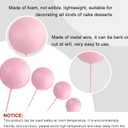 ASTARON 20 Pcs Ball Cake Topper Decorations Mini Balloons Cake Topper Sticks Light Pink Balls Cake Picks Cake Topper Balls Cake Decorations for Wedding Birthday Cake Decorations