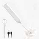 Rechargeable Milk Frother, 3 Speed Electric Milk Frother Handled with Wand and Egg Whisk Attachments, for Coffee, Matcha and Protein Powder