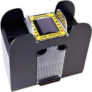 Automatic Card Shuffler, Battery Operated Card Dealer Machine, Electric Casino Card Shuffler for UNO, Blackjack, Texas Hold'em, Home Card Games (1-6 Deck)