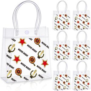 LemonRoad 24 Pcs Movie Night Party Treat Bags with Handles, 5.9x6.3x2.8 Inches Movie Night Goodie Bags Theater Candy Bag for Birthday Now Showing Party Supplies