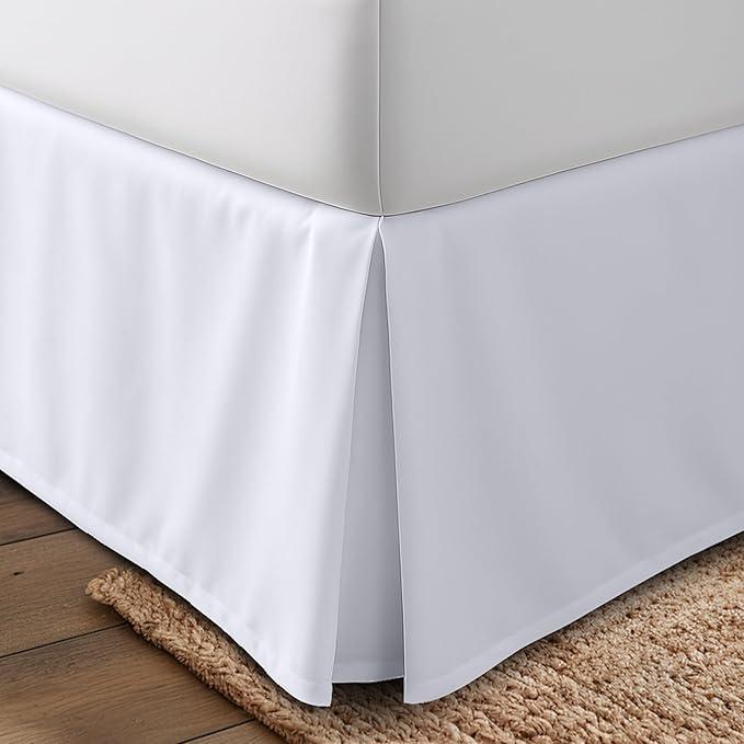 Utopia Bedding Full Bed Skirt - Soft Quadruple Pleated Ruffle - Easy Fit with 16 Inch Tailored Drop - Hotel Quality, Shrinkage and Fade Resistant (Full, White)