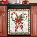 Christmas Decor Dishwasher Magnetic Covers for The Front, Refrigerator Magnets Snow Decal Cover Sticker for Fridge 23" W x 26" H